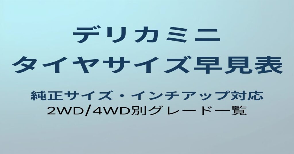 デリカミニ タイヤサイズ早見表 アイキャッチ