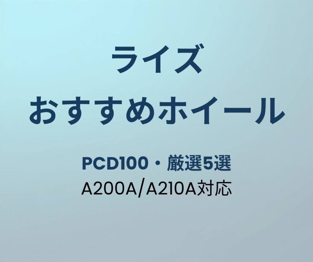 ライズ ホイール おすすめ5選