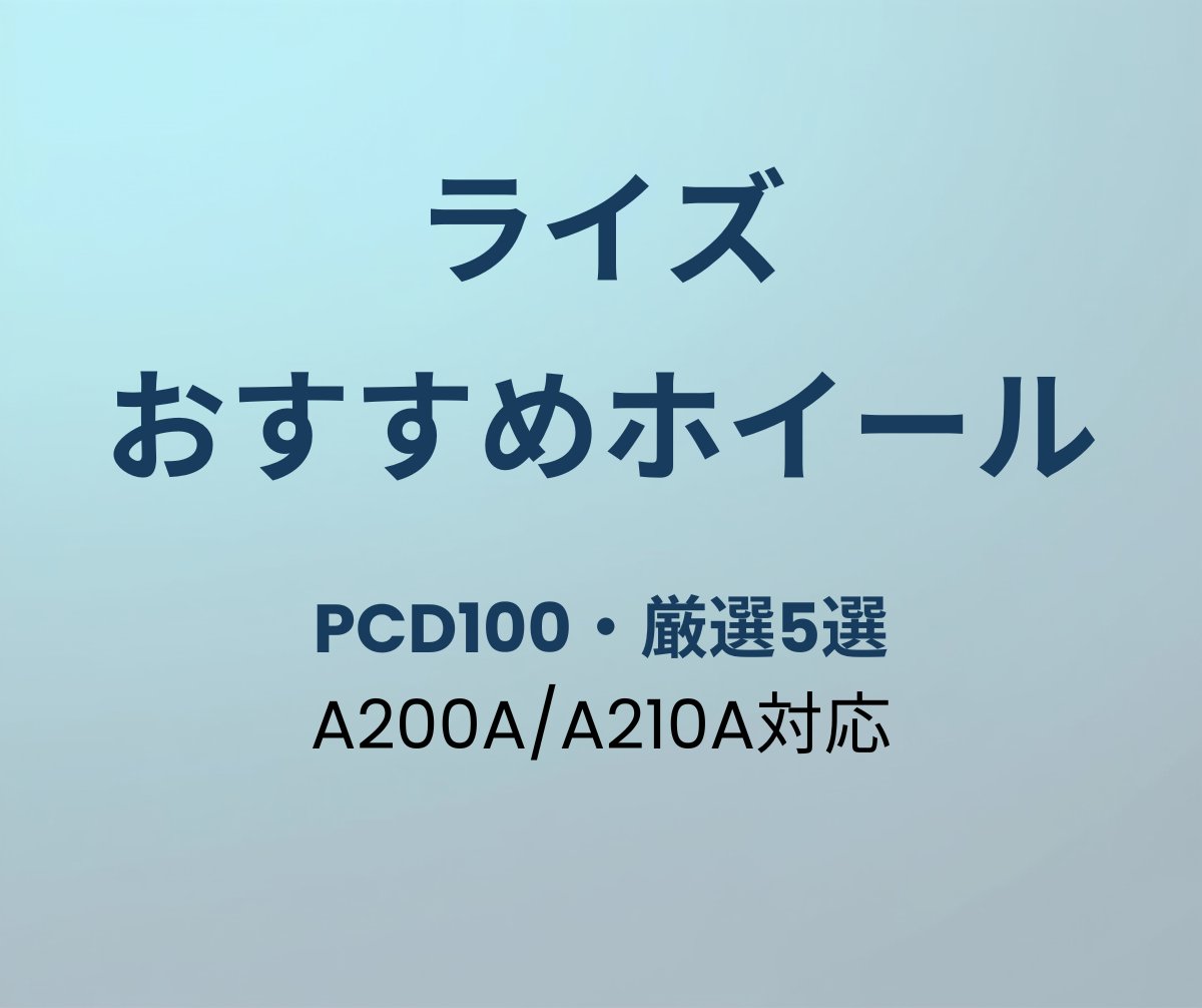 ライズ ホイール おすすめ5選