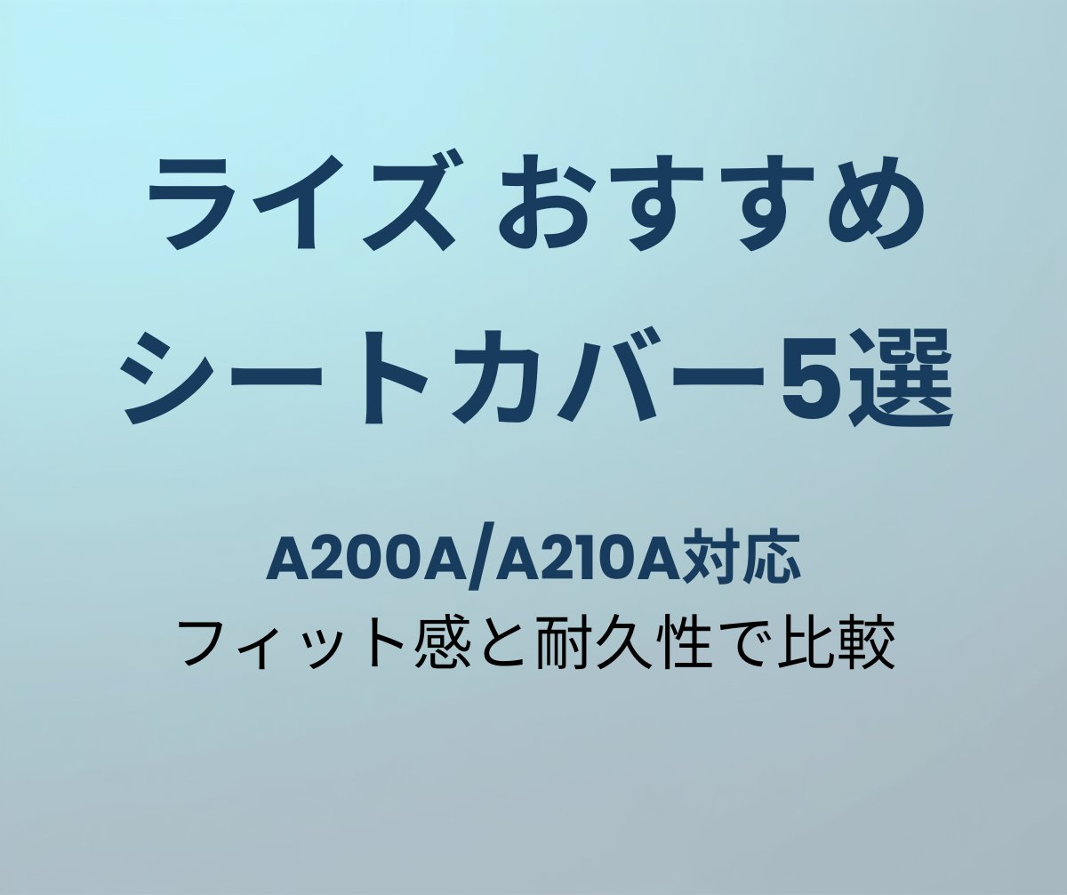 ライズ シートカバー おすすめ5選