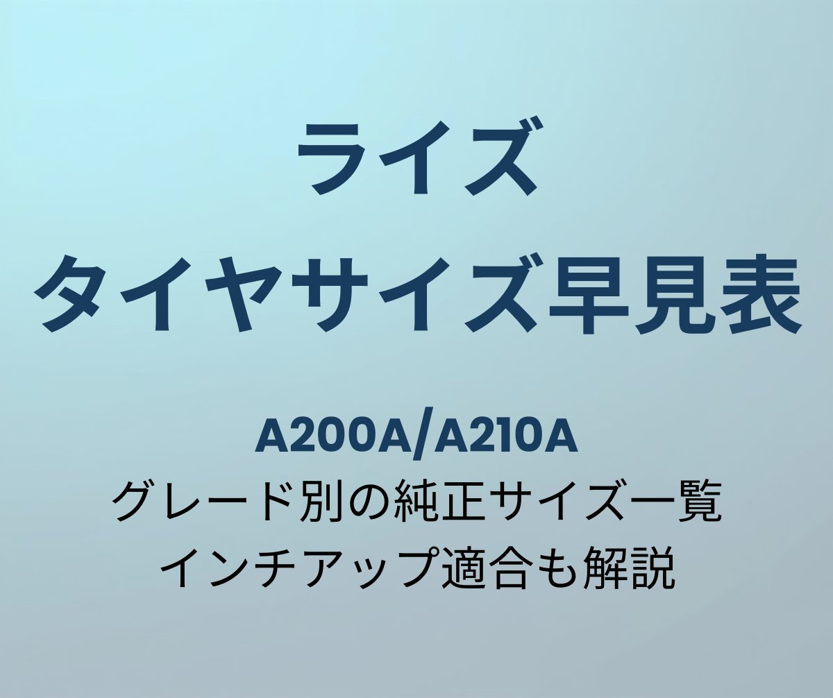 ライズ タイヤサイズ早見表