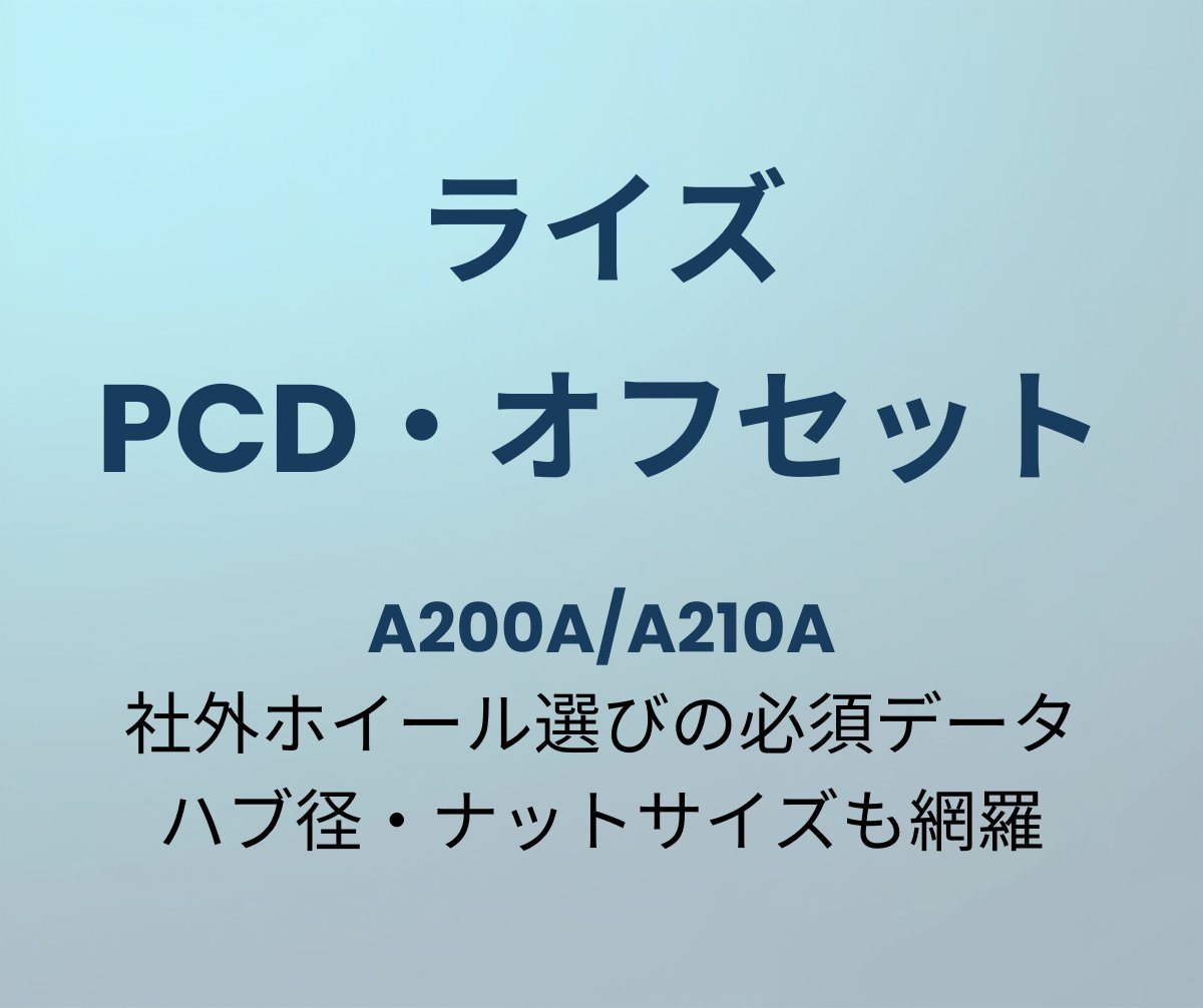 ライズ ホイール PCD・オフセット早見表