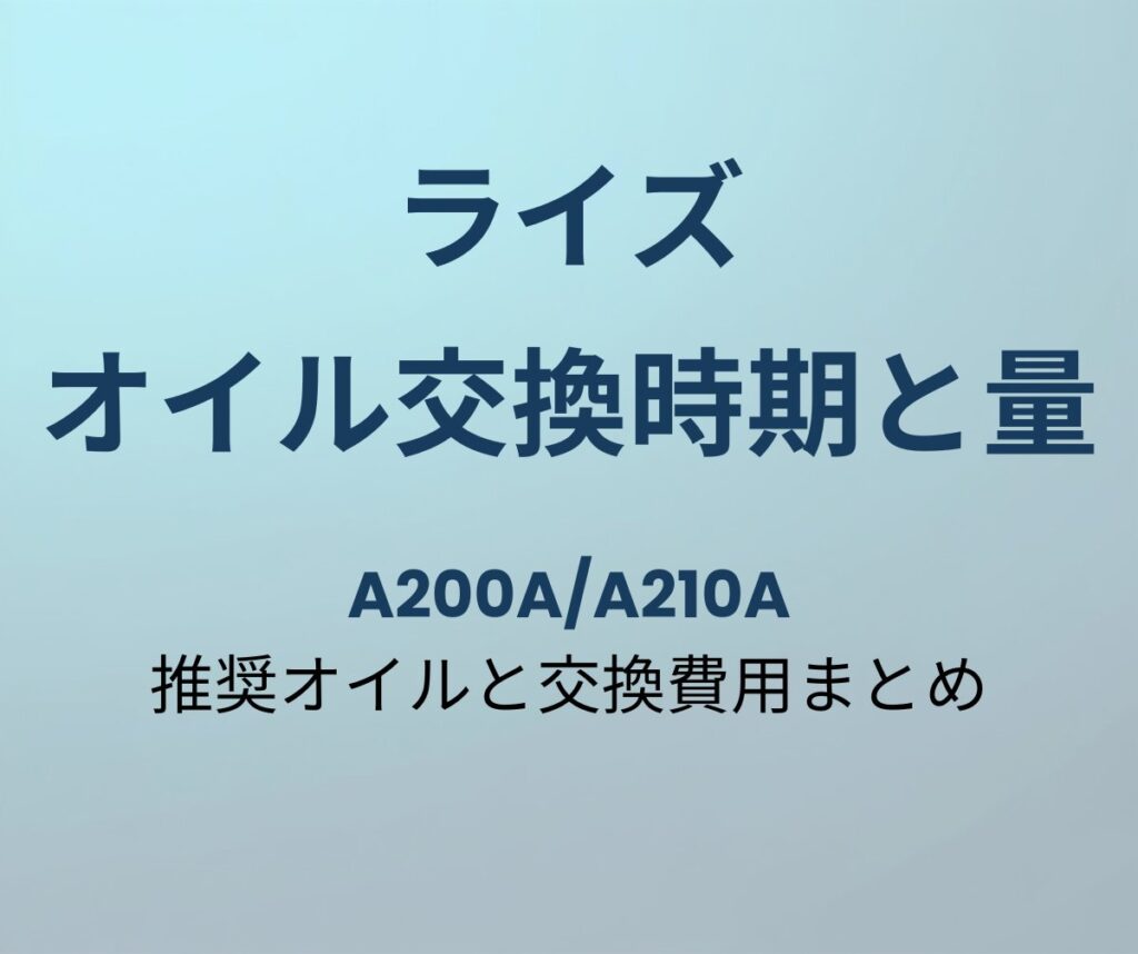 ライズ オイル交換時期と量