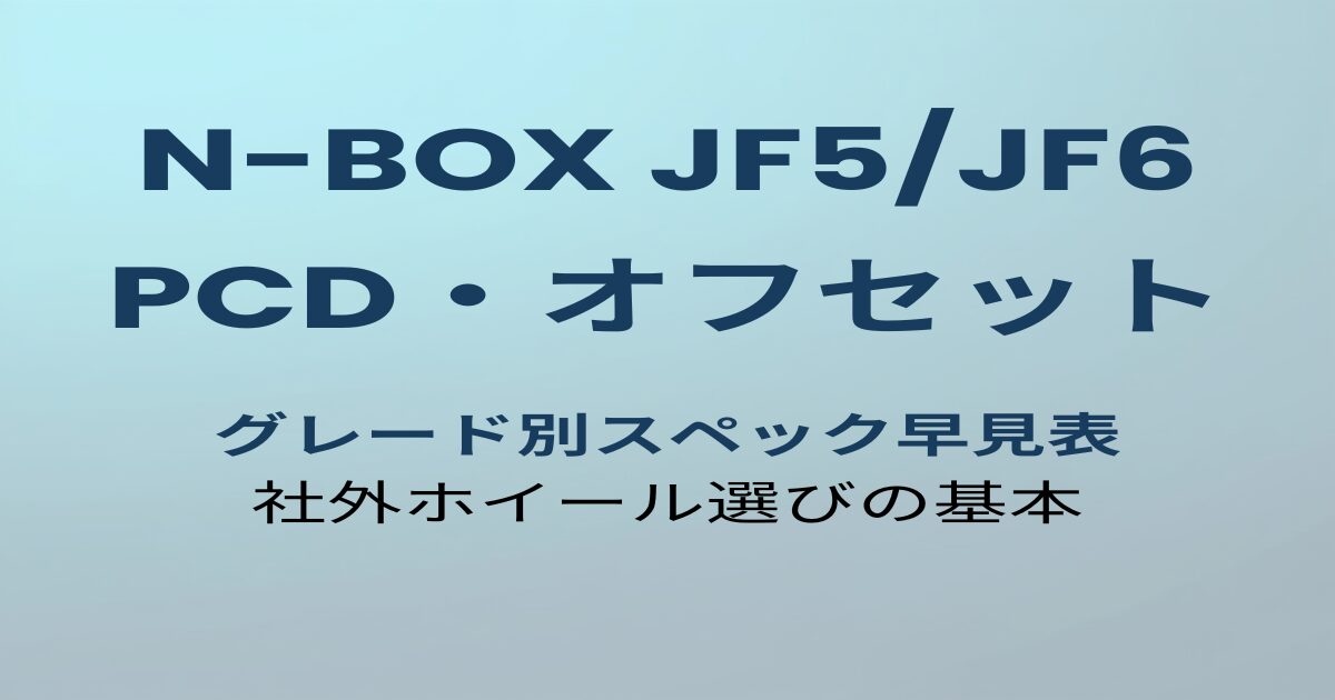 N-BOX JF5/JF6 PCD・オフセット早見表