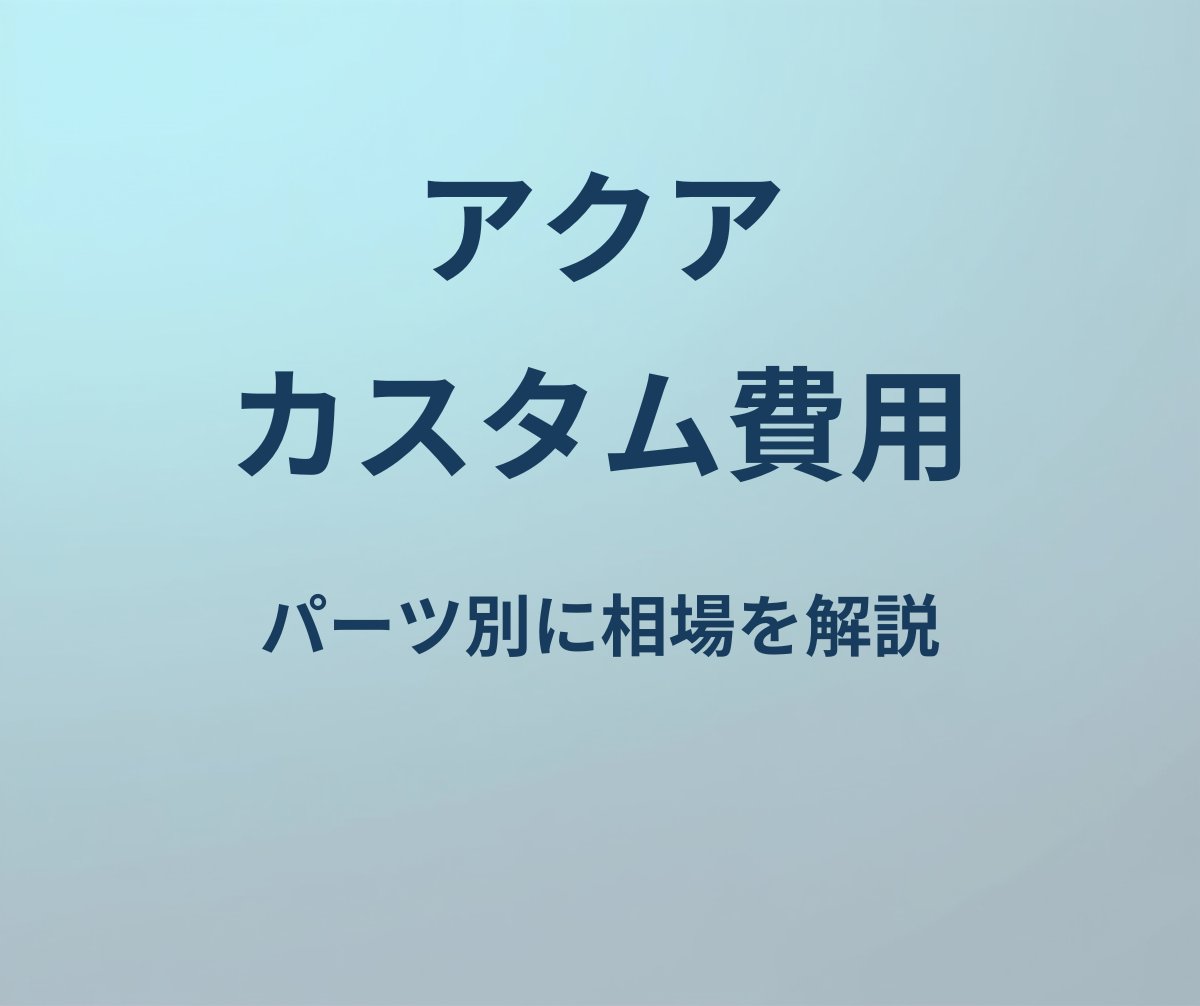 アクア カスタム費用