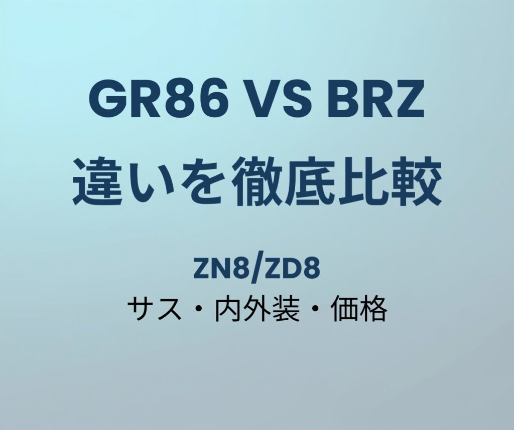 GR86 vs BRZ 違い比較