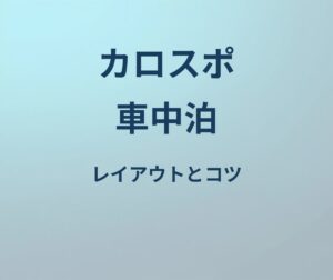 カローラスポーツ 車中泊 レイアウト