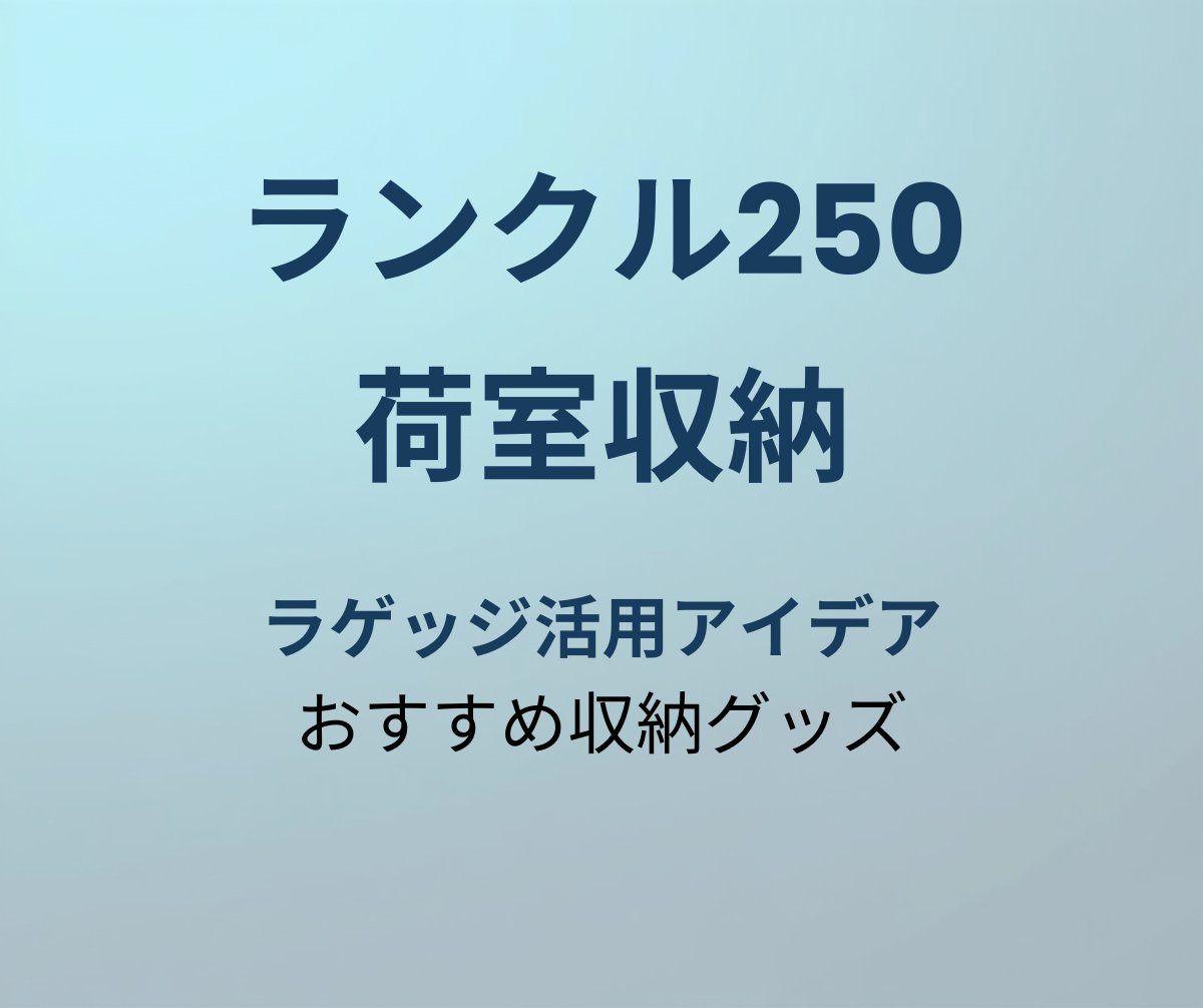 ランクル250 荷室収納アイデア