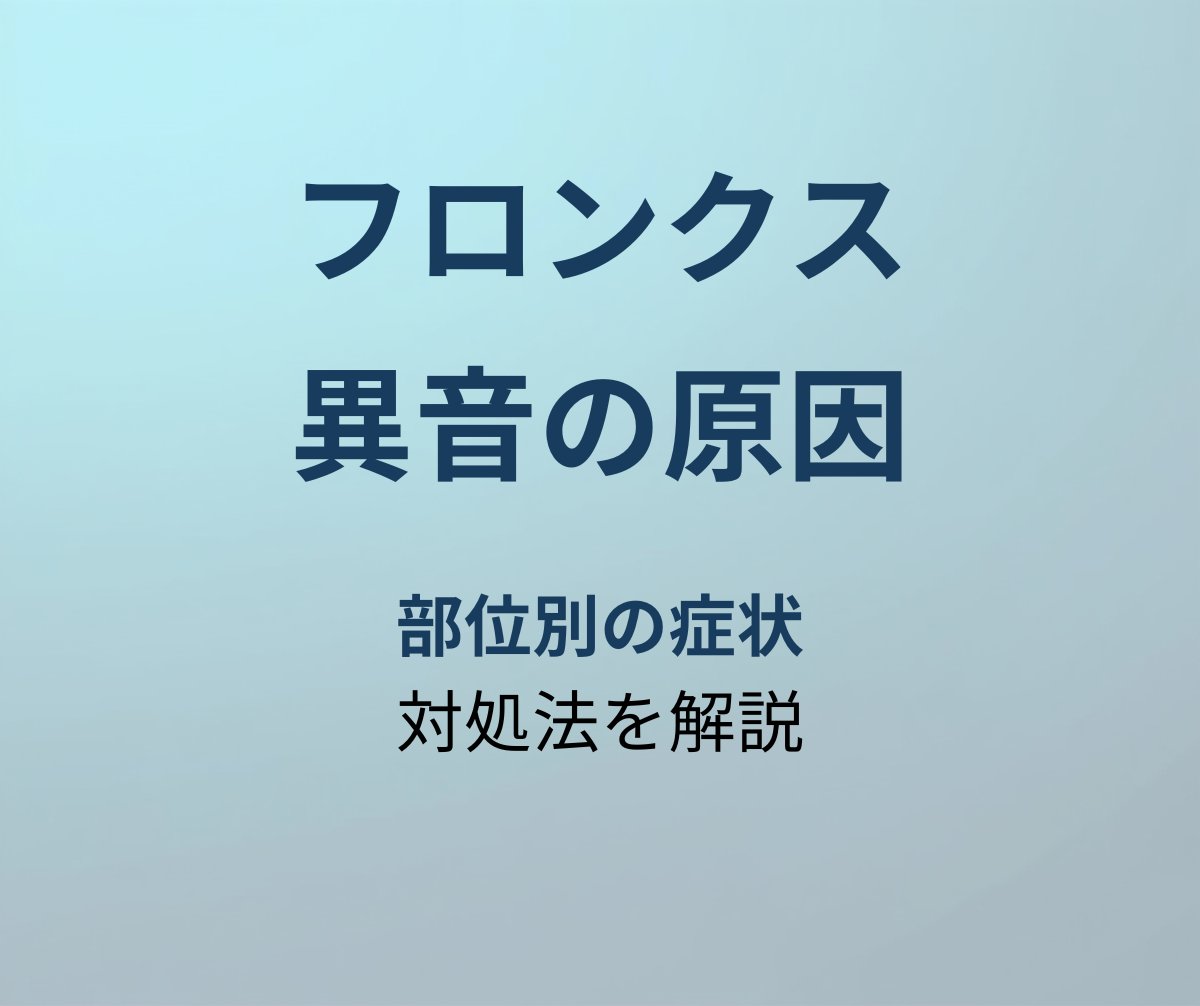 フロンクス 異音の原因と対処法