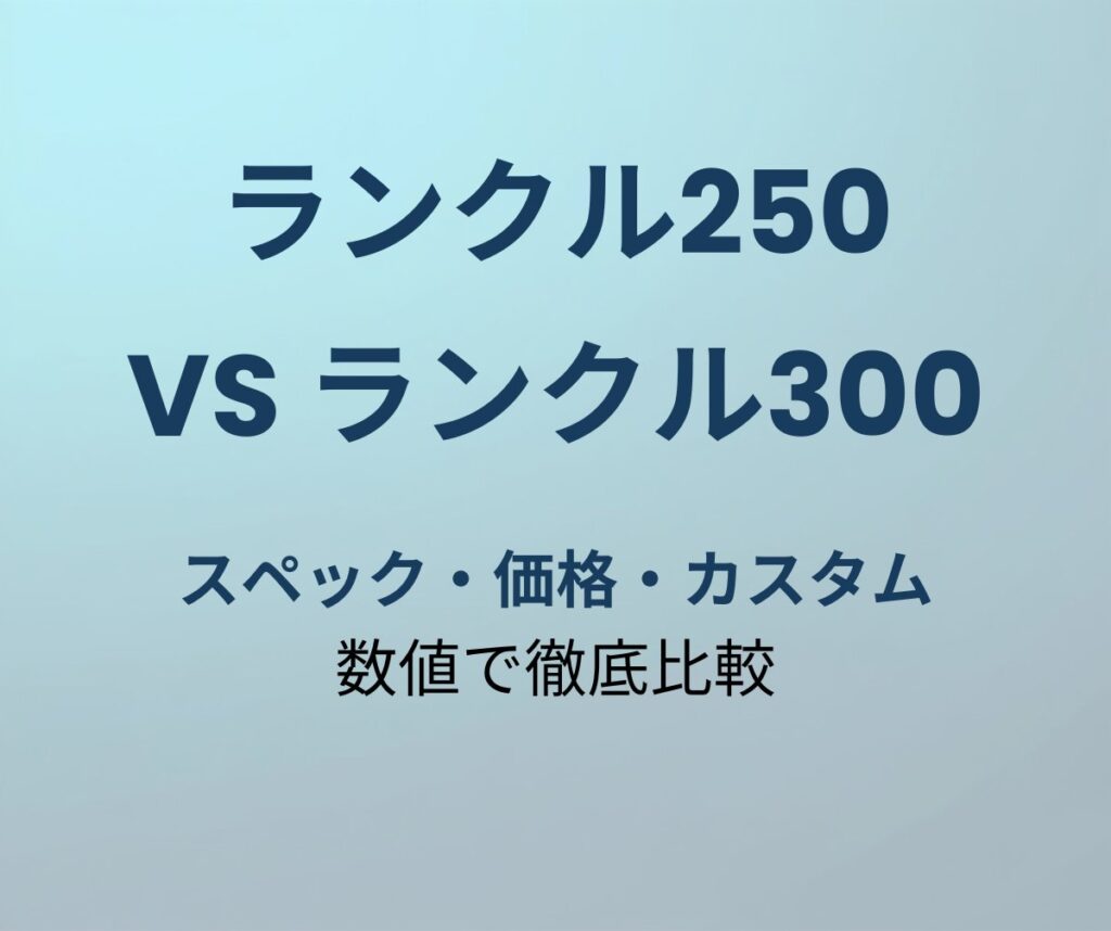 ランクル250 vs ランクル300 徹底比較