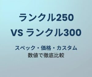 ランクル250 vs ランクル300 徹底比較