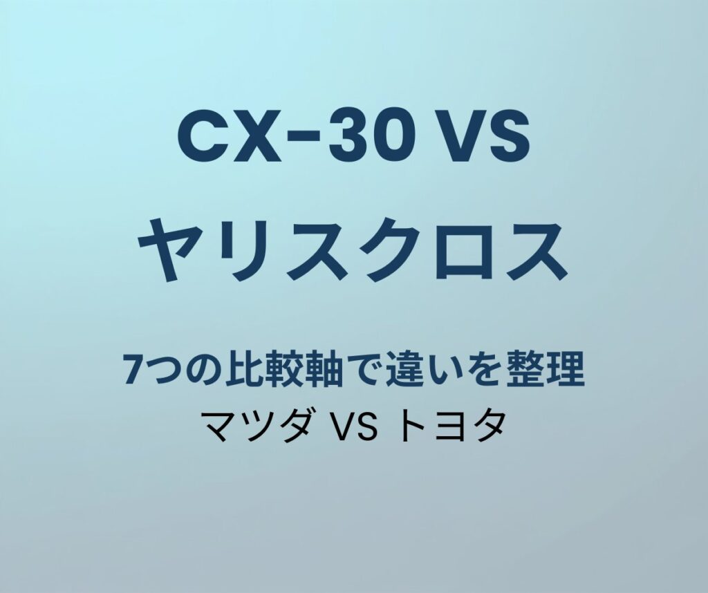 CX-30 vs ヤリスクロス 徹底比較