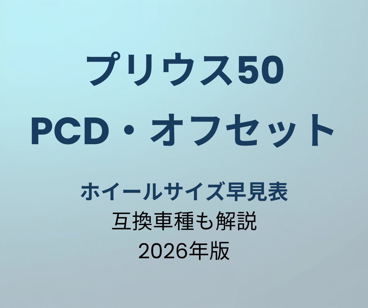 プリウス50 PCD オフセット ホイールサイズ早見表
