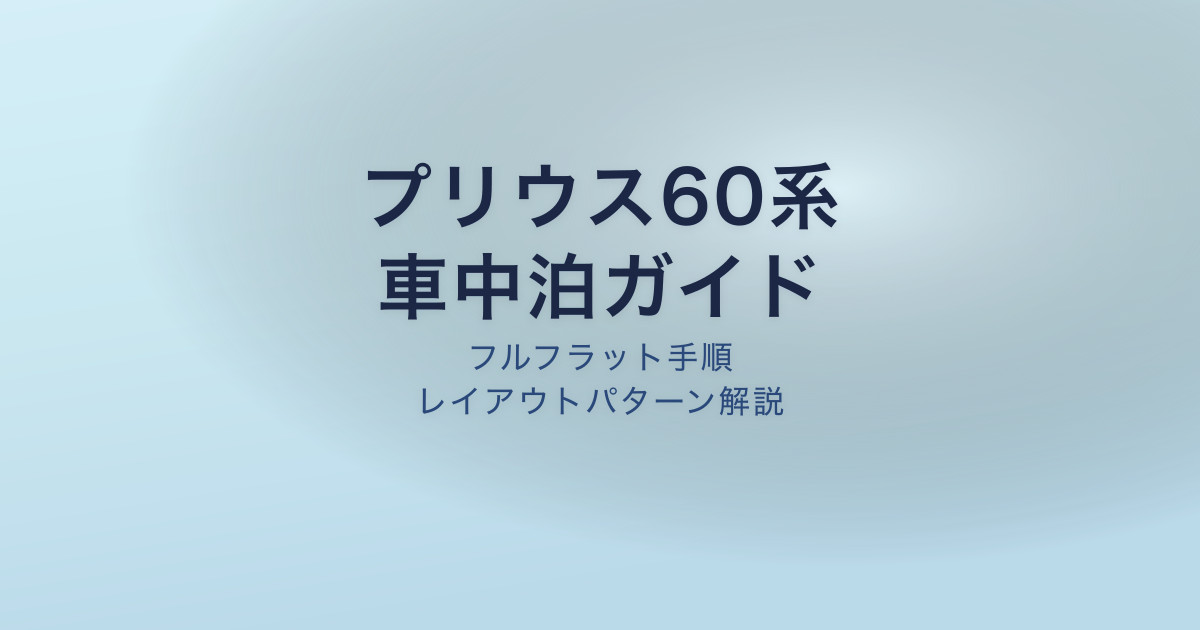 プリウス60系 車中泊 レイアウト