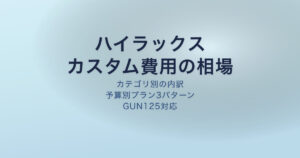 ハイラックス カスタム費用の相場一覧