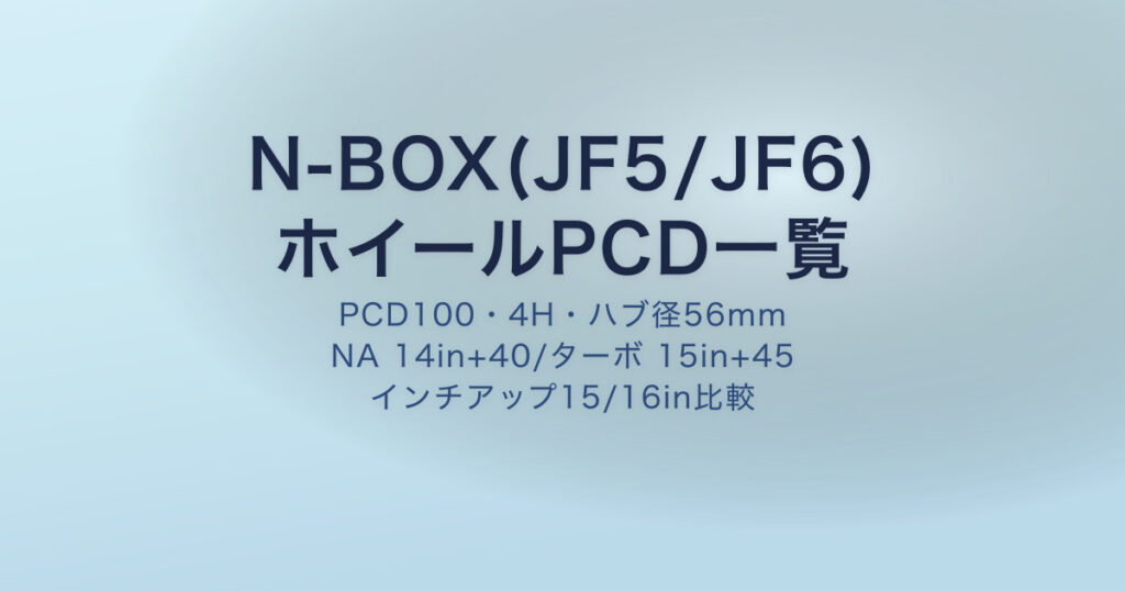 N-BOX(JF5/JF6)純正ホイールPCD・オフセット一覧